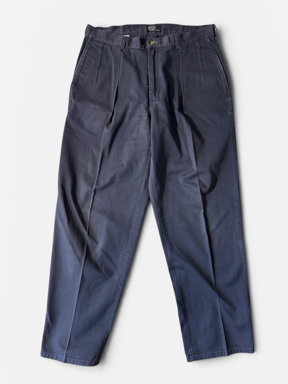 VINTAGE Polo Ralph Lauren 36x31 navy blue classic fit pleated chino pants